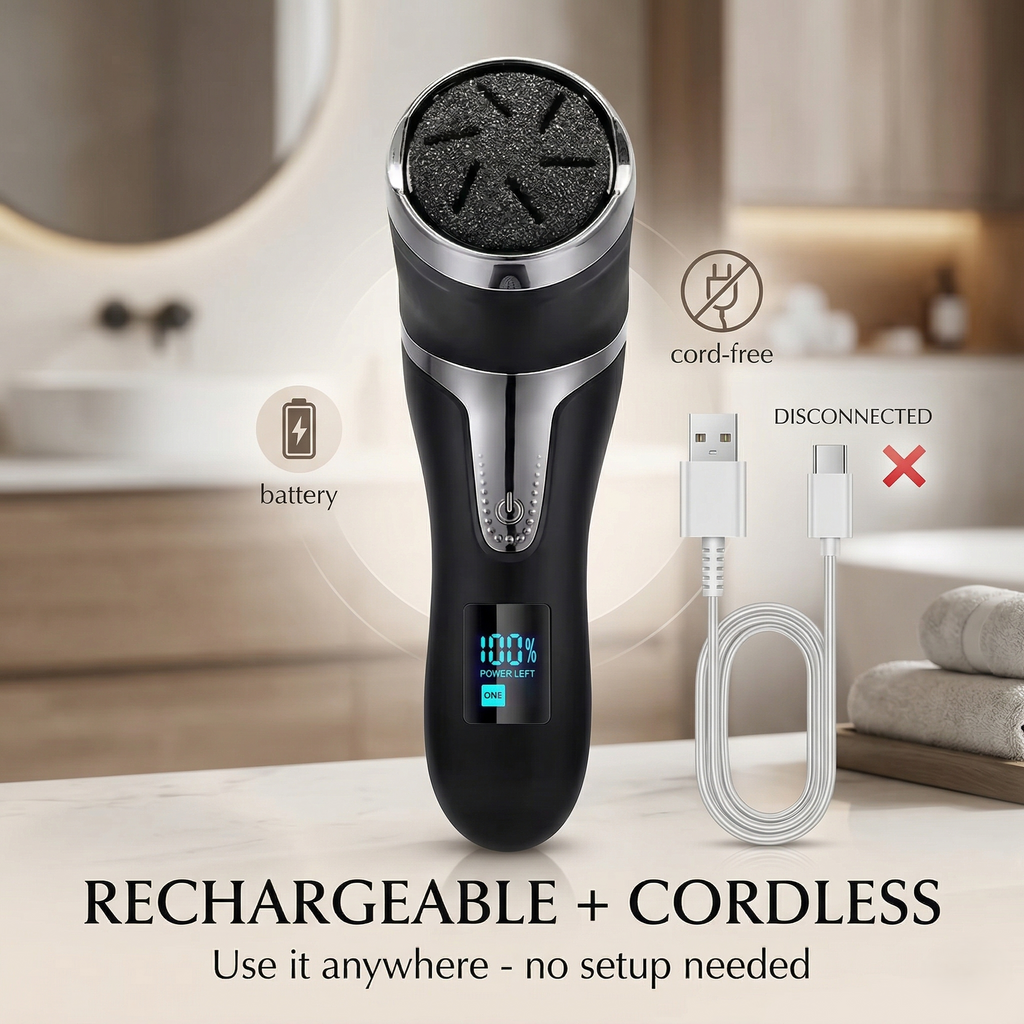 Rechargeable Foot File With Dust Collection System