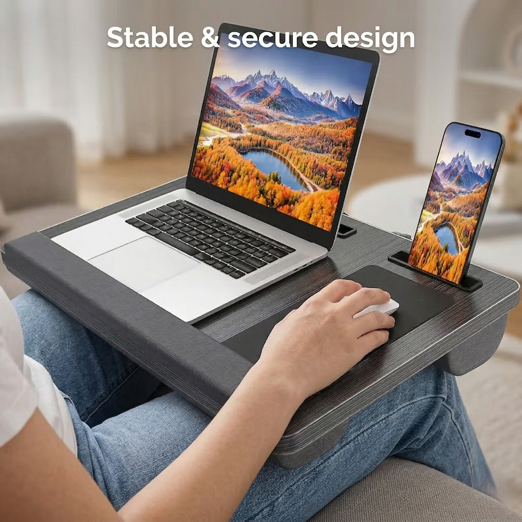 Uniwersalna taca na laptopa do łóżka lub sofy z regulowaną wysokością