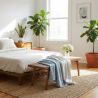 幾何学模様の房飾り付き毛布 おしゃれな居間の装飾用