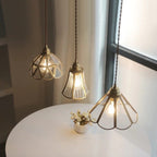 Mirelle Glass Blossom LED Pendant Lamp With Brass Frame, Vintage Style, Bulb Included | Petprovac