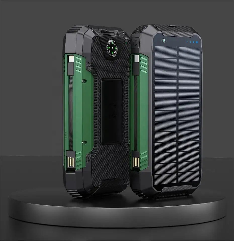 EclipseVolt 30 000 mAh vízálló napelemes power bank két USB porttal és Qi vezeték nélküli töltővel
