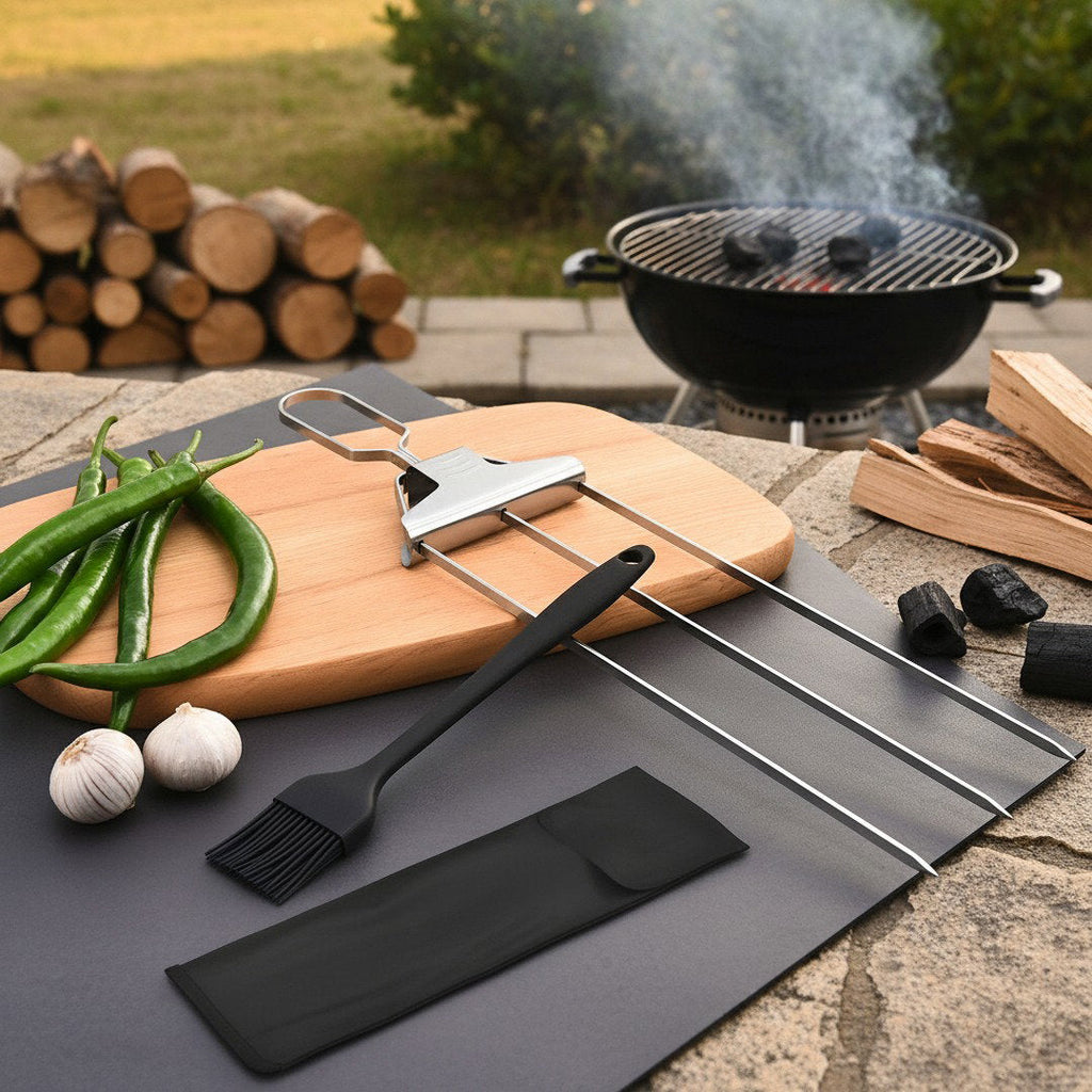 Tre-i-ett grillverktyg med jämn värme för perfekta grillresultat