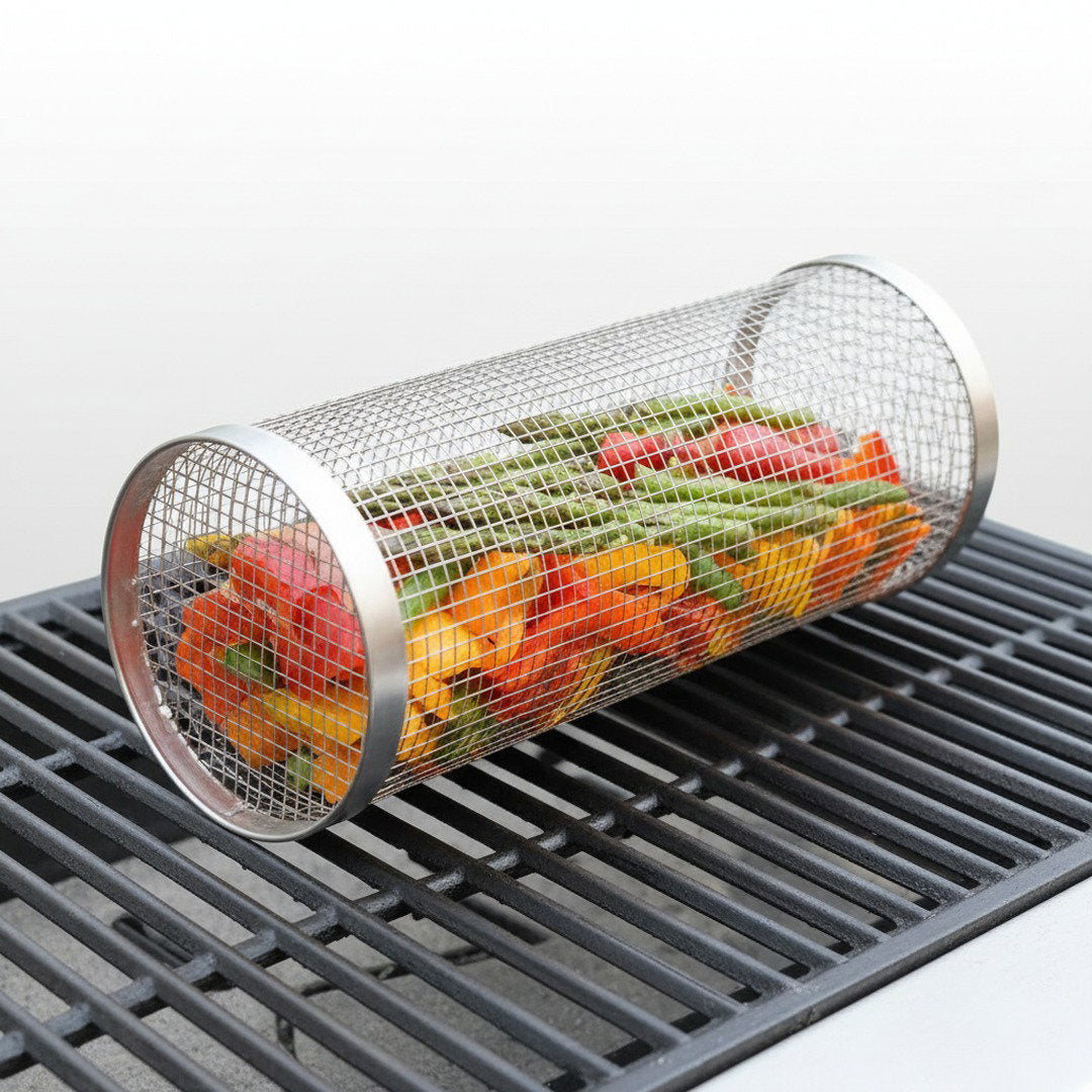 Stainless Steel Grill Basket Set Of 2 With Twist Lock For Easy Grilling
