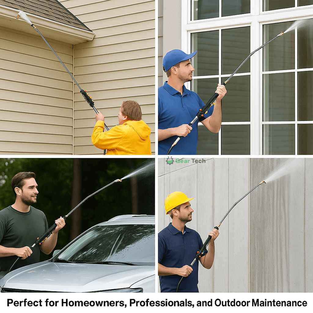 Telescoping High Pressure Washer Wand Set | 4000 PSI, 7 Nozzle Tips & Ideal for Gutter, Roof, and Hard-to-Reach Cleaning