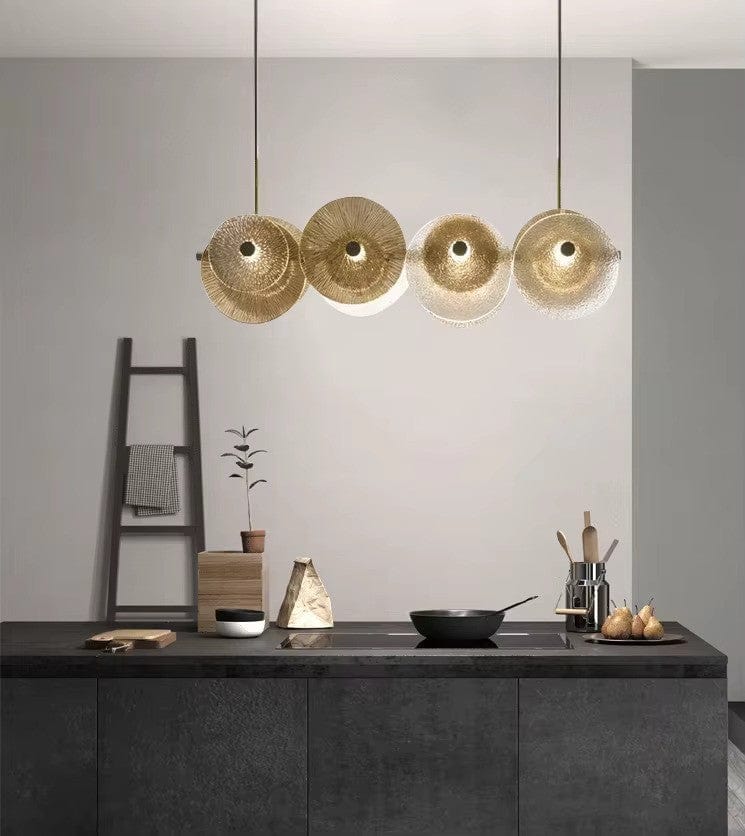 Lampadario circolare in vetro Bellara in oro | Petprovac