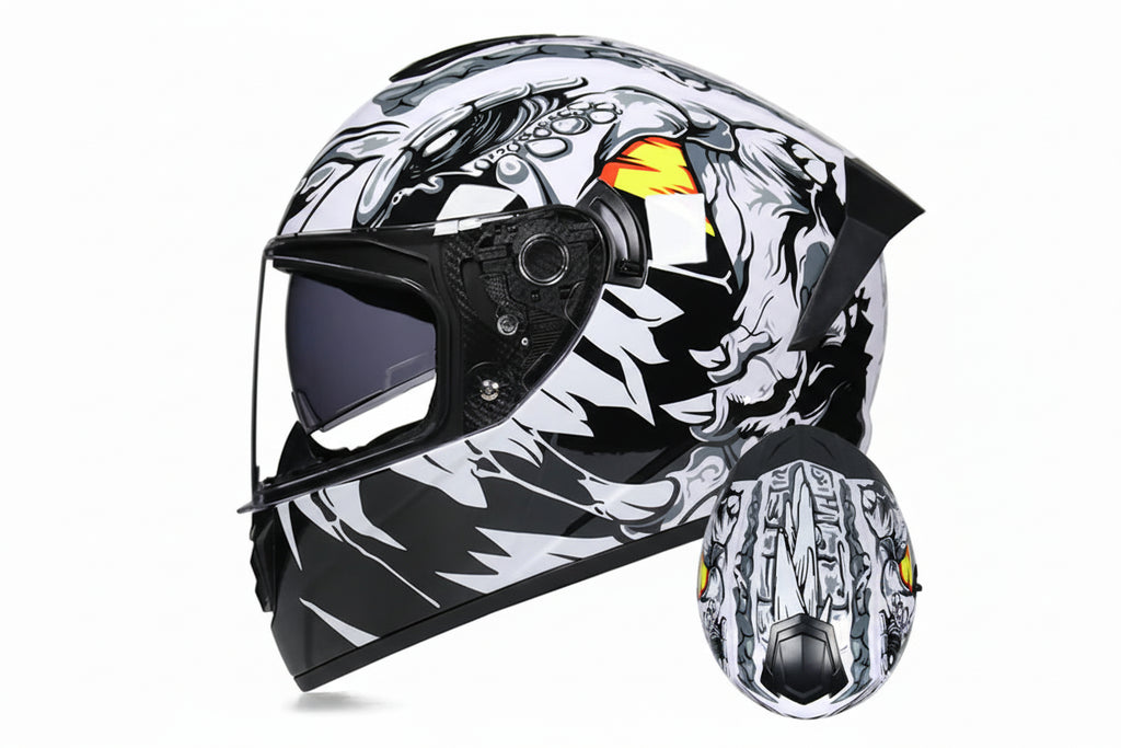 Kask zimowy LVS-701 z pełną osłoną twarzy i podwójnym systemem wizjera