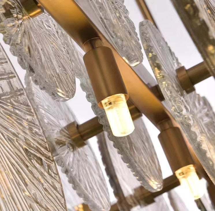 Lampadario circolare in vetro Bellara in oro | Petprovac