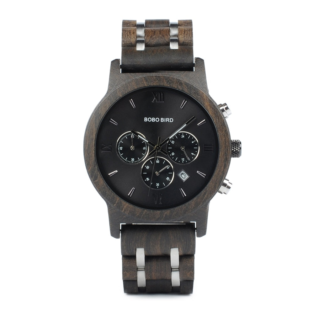 TimberLuxe Houten Horloge 3ATM Met Inclusief Cadeauverpakking Waterbestendig Voor Heren