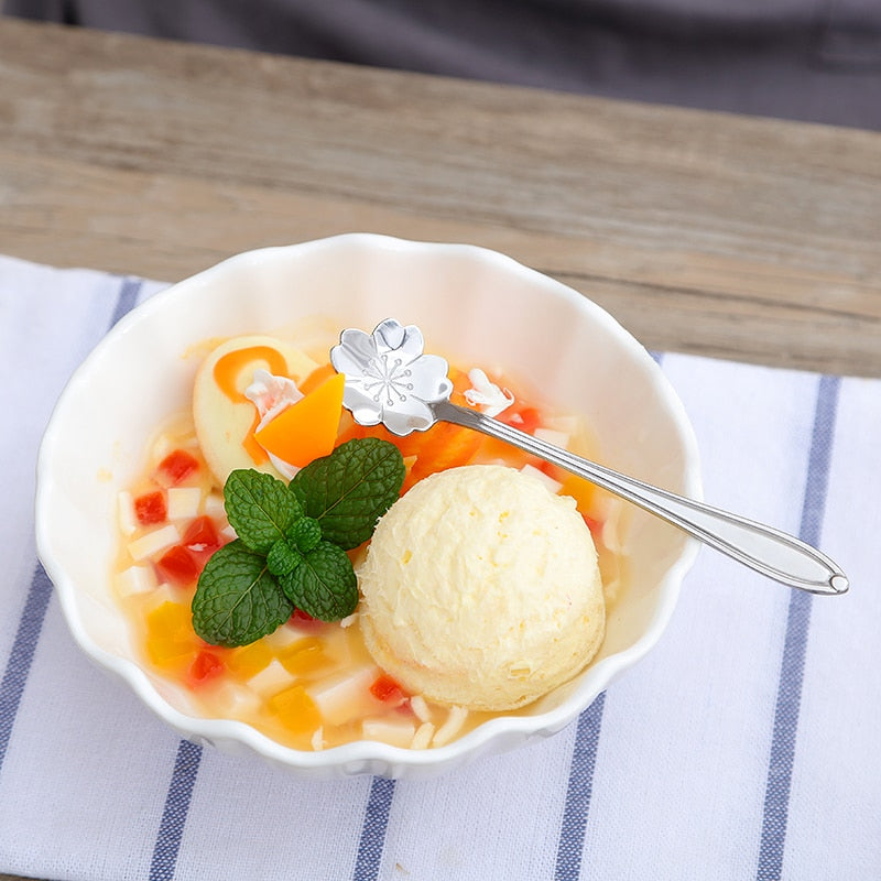 Florin | 8-Piece Stainless Steel Flower Teaspoon Set | Petprovac