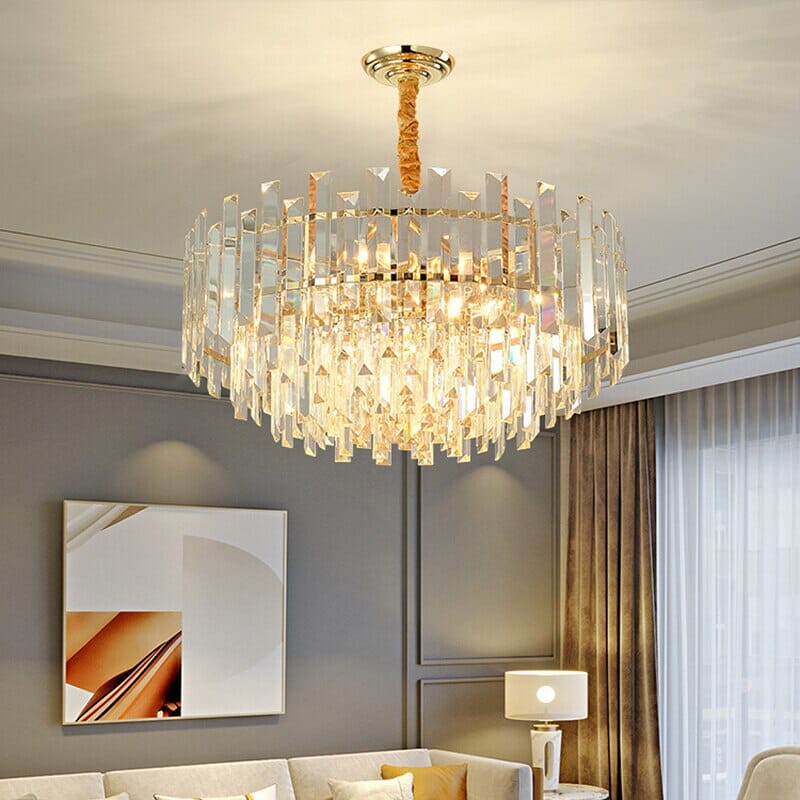 Liora Runde LED-Lampe mit goldenem Kristall