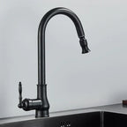 Rubinetto da cucina in bronzo rustico con controllo touch e bocca estraibile