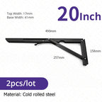 2-piece set collapsible shelf brackets, heavy-duty, made of stainless steel for tables, motorhomes and space-saving