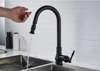 Rubinetto da cucina in bronzo rustico con controllo touch e bocca estraibile