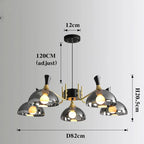 Lucentus | Lampadario a LED in vetro nero