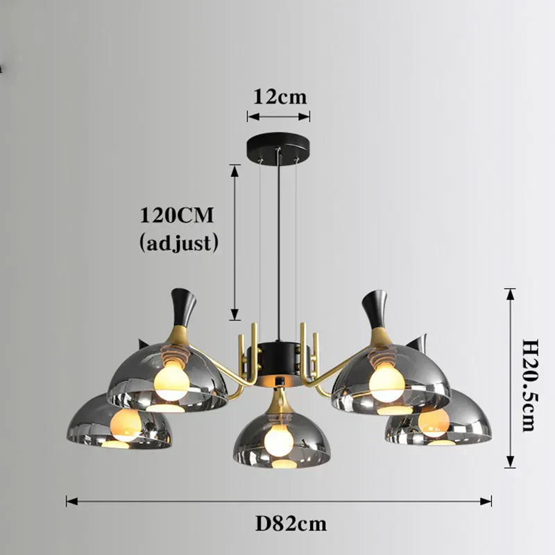 Lucentus | LED-Kronleuchter aus schwarzem Glas