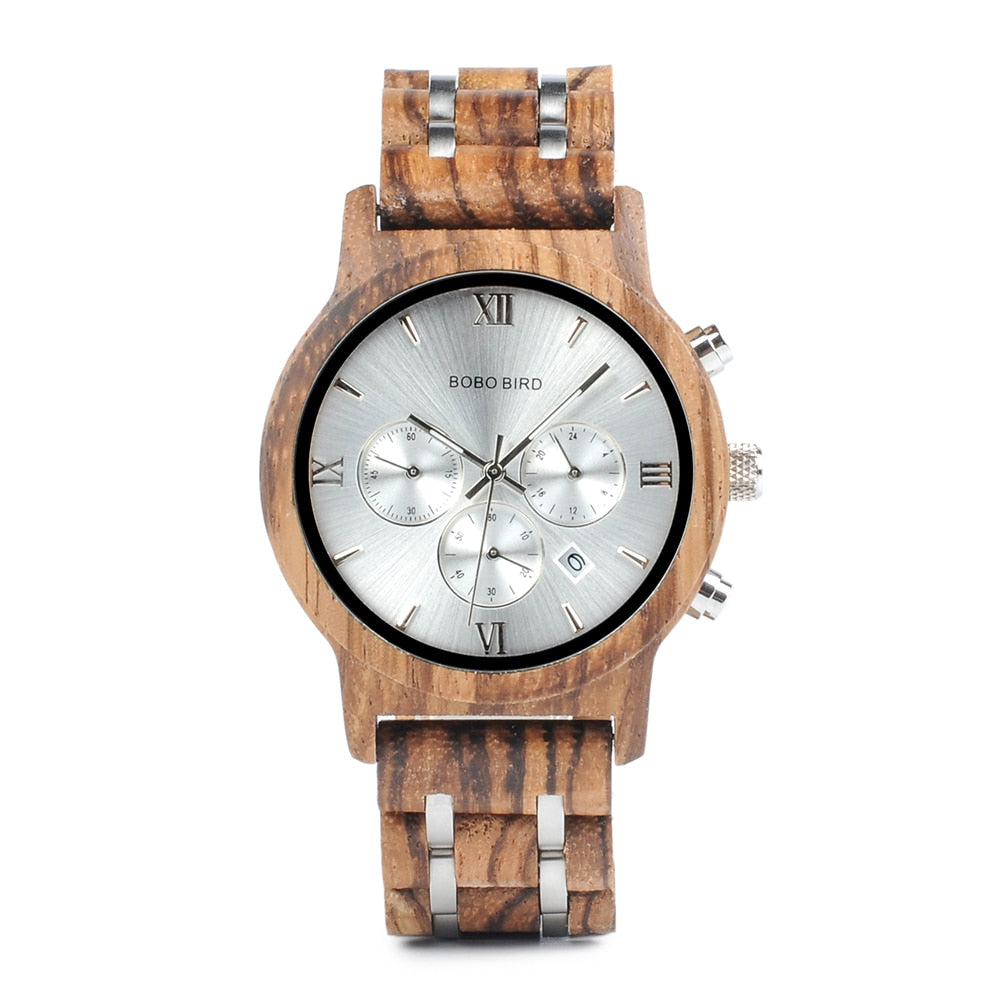 TimberLuxe Houten Horloge 3ATM Met Inclusief Cadeauverpakking Waterbestendig Voor Heren