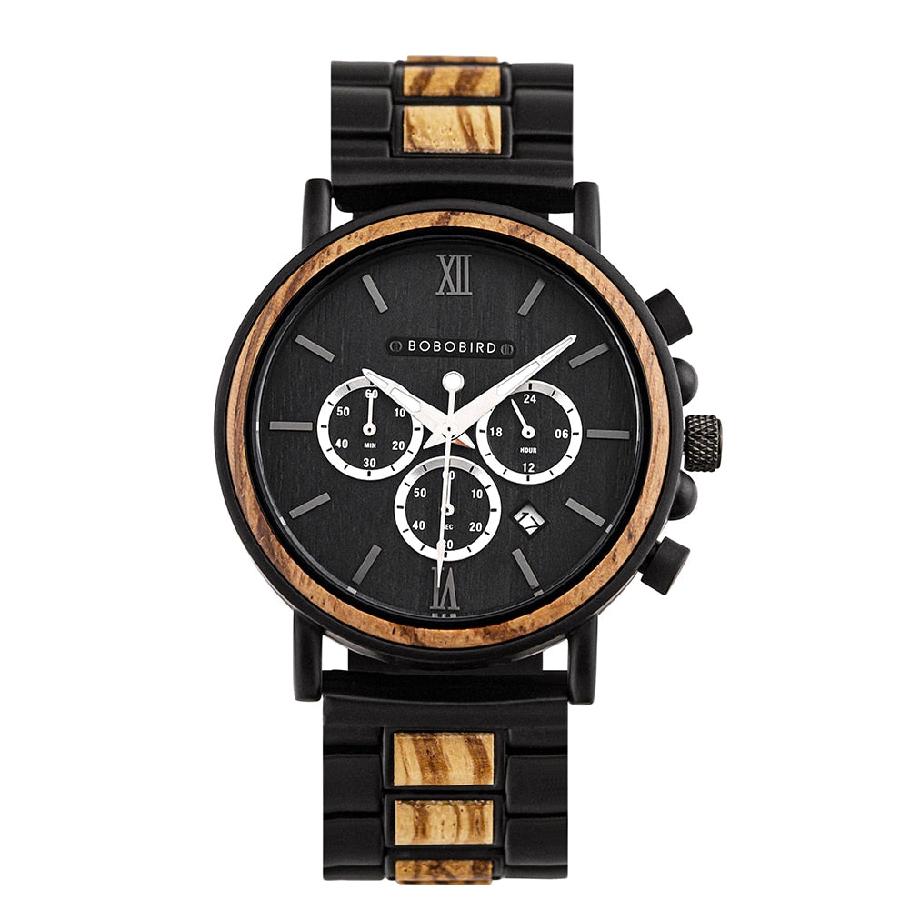 TimberLuxe Houten Horloge 3ATM Met Inclusief Cadeauverpakking Waterbestendig Voor Heren