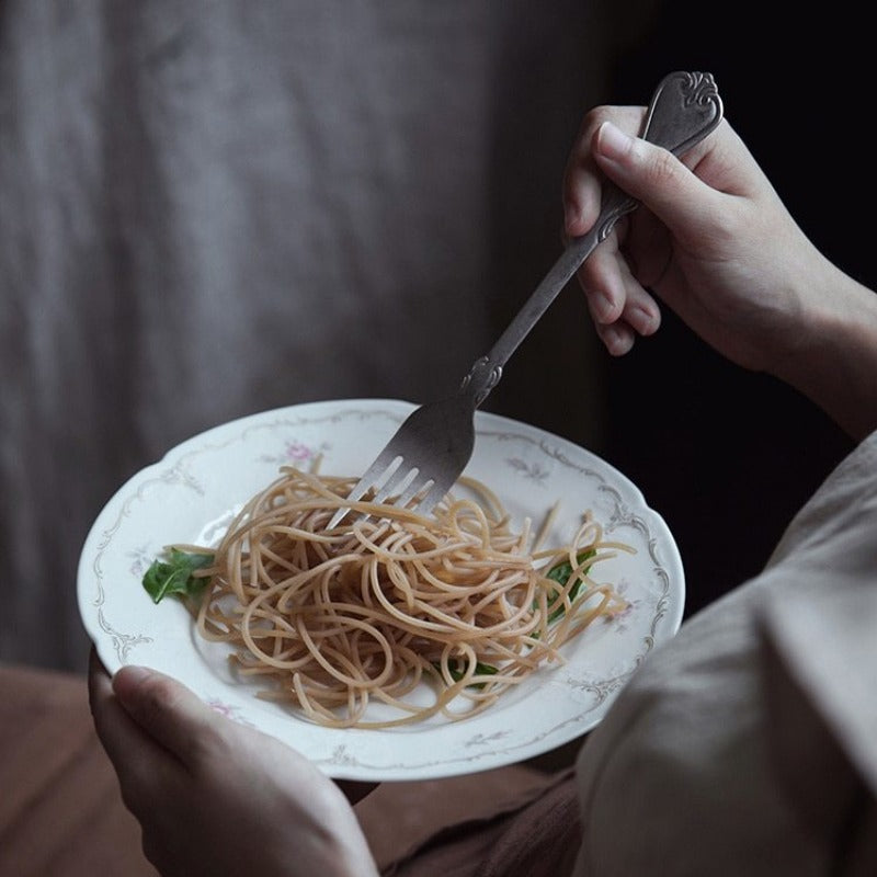 Set Peralatan Makan Datar 4-Bahagian NovaLia Gaya Lama Matte