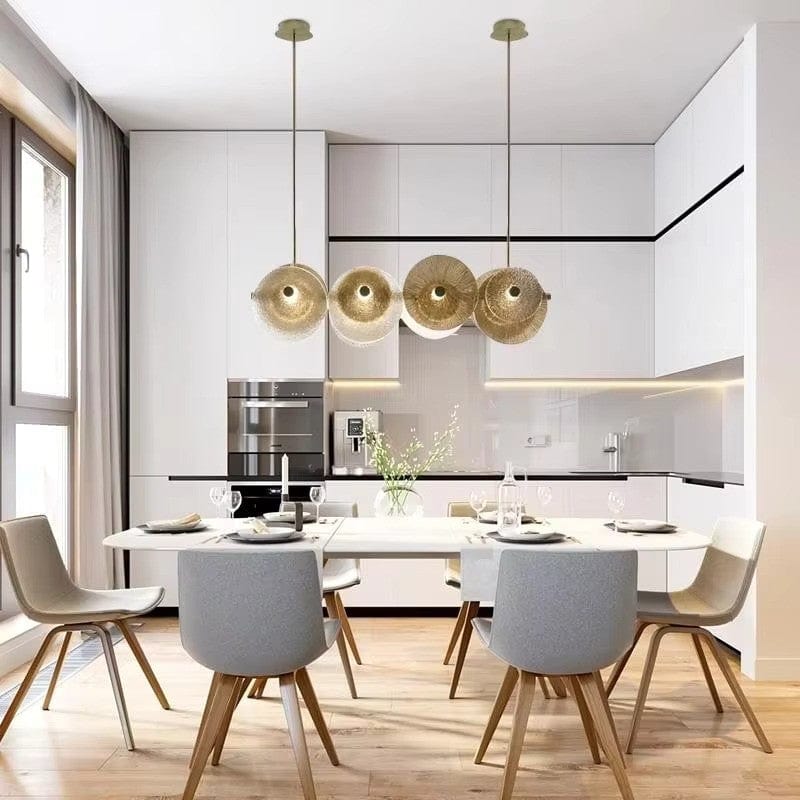 Lampadario circolare in vetro Bellara in oro | Petprovac