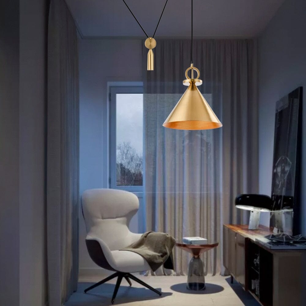 Lampadario a sospensione in oro