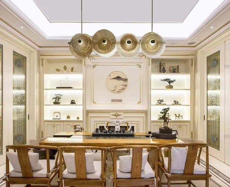 Lampadario circolare in vetro Bellara in oro | Petprovac