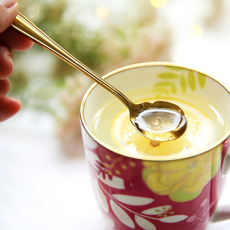 Florin | 8-Piece Stainless Steel Flower Teaspoon Set | Petprovac