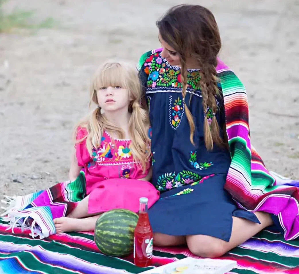 Boho Vibrant Mexican Serape Blanket