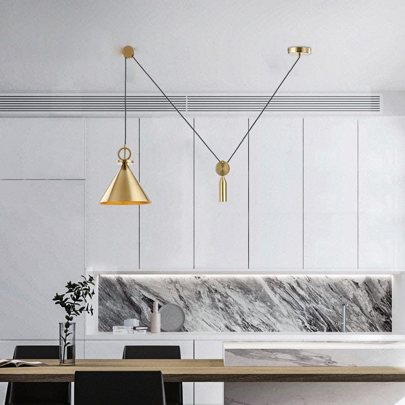 Lampadario a sospensione in oro
