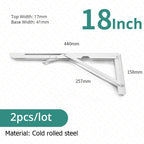 2-piece set collapsible shelf brackets, heavy-duty, made of stainless steel for tables, motorhomes and space-saving