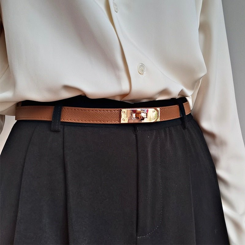adjustable women's leather belt