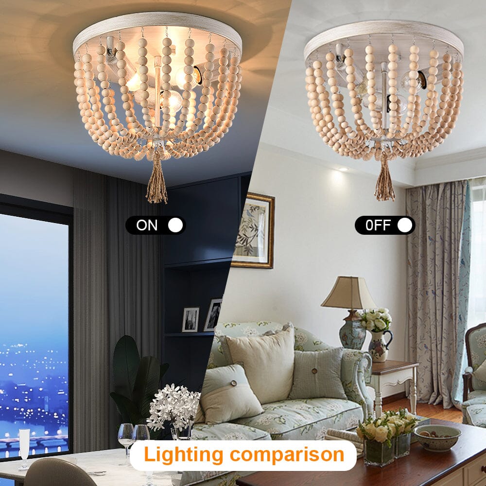 Lampada da soffitto in stile rustico