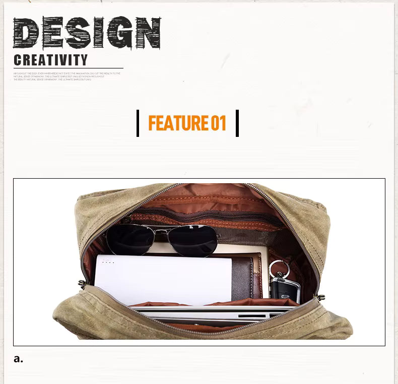 NovaVoyage Camera Backpack With Waxed Canvas For Travel And Photo Gear