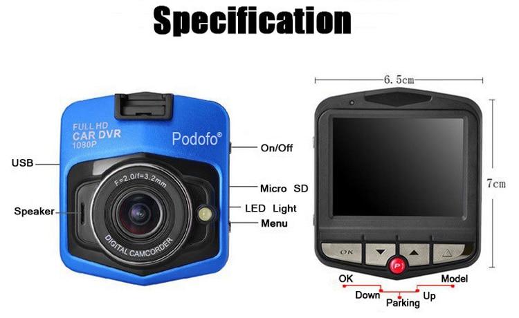 Full HD 1080P dashkamera med 16GB minnekort | Petprovac