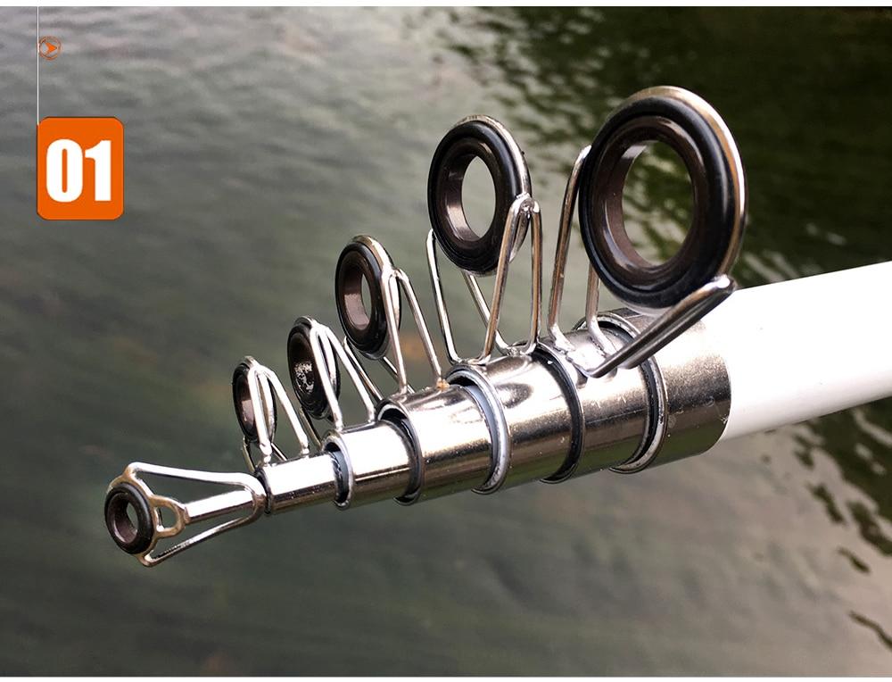 Marinex カーボンファイバー伸縮式釣り竿 2.1-3.6m