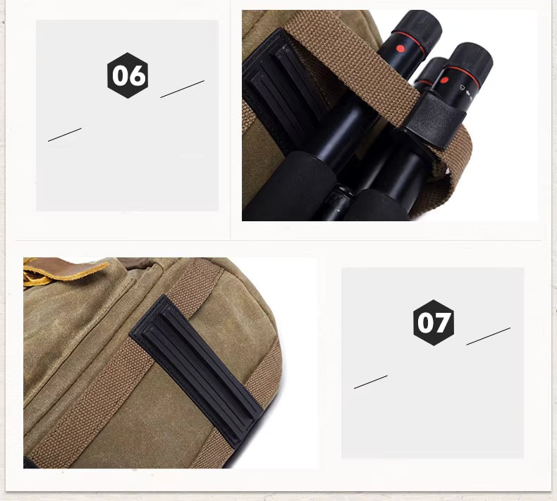 NovaVoyage Camera Backpack With Waxed Canvas For Travel And Photo Gear
