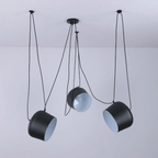 LumaDrum Pendant Light With Cable-Driven Bulb Fixture