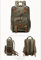 NovaVoyage Camera Backpack With Waxed Canvas For Travel And Photo Gear