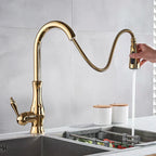 LumaGleam Gold Kitchen Faucet With Pull Out Sprayer