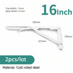 2-piece set collapsible shelf brackets, heavy-duty, made of stainless steel for tables, motorhomes and space-saving