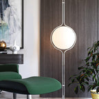 AstraLume gulv-til-loft lampe med beige halvkugler