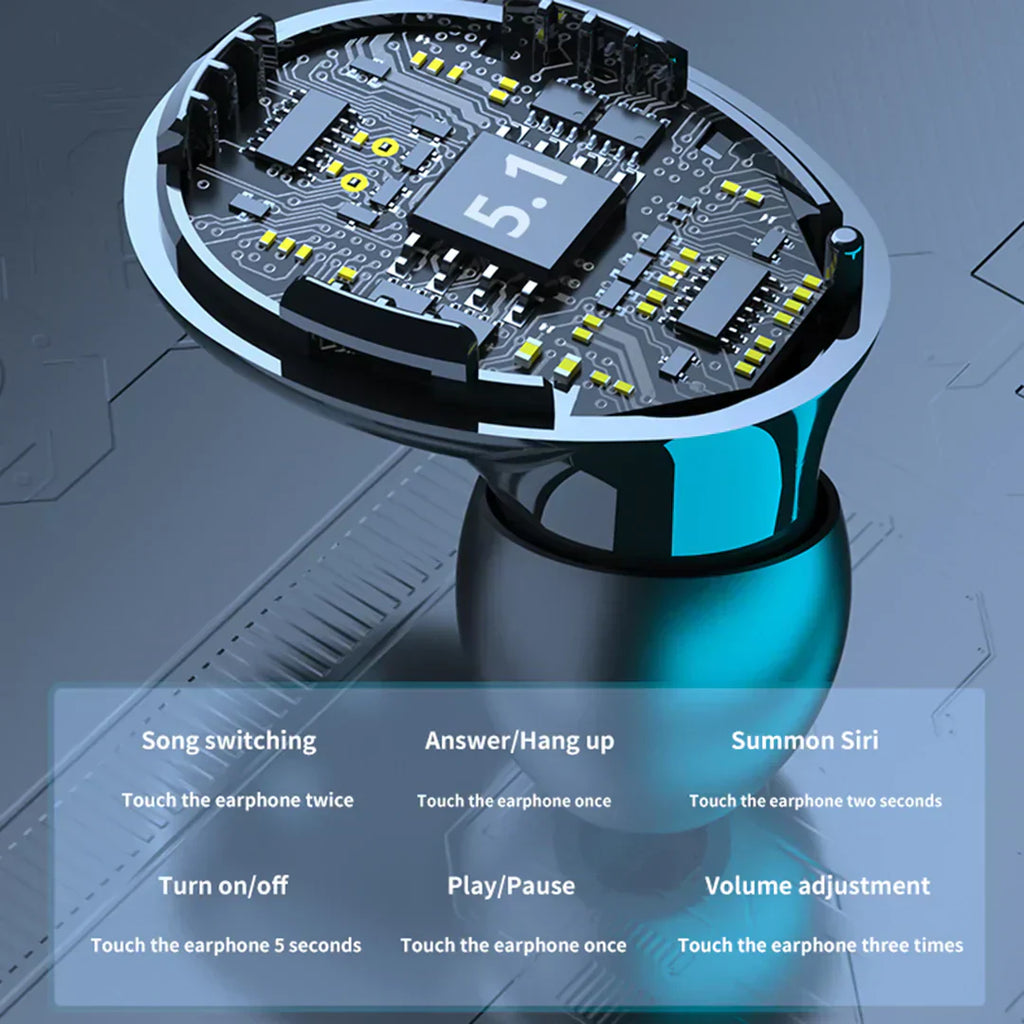 Aurena | Bluetooth 5.1 Øretelefoner med 3500mAh Vanntett Ladekoffert