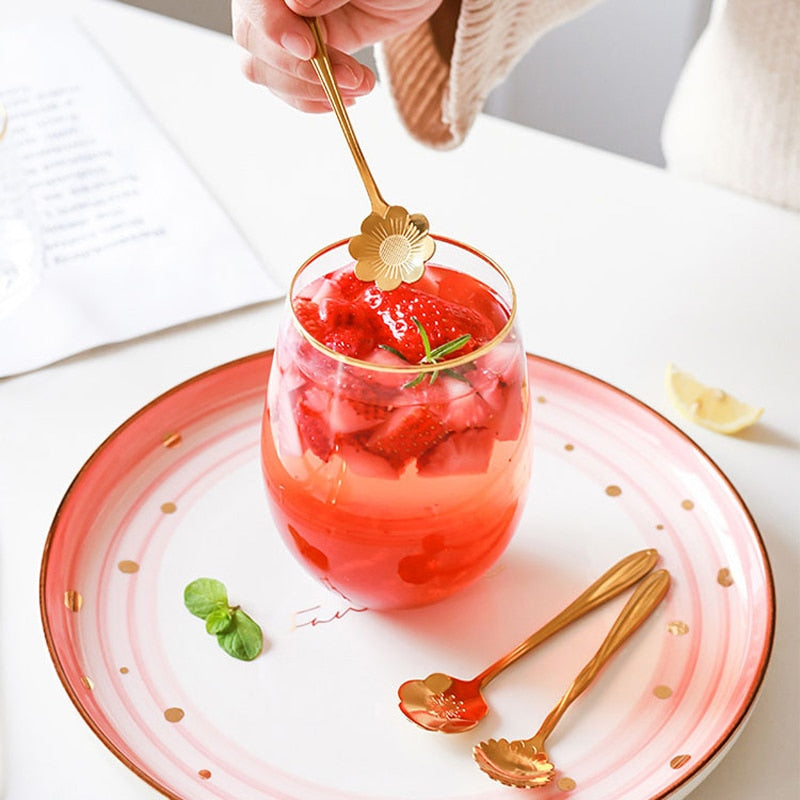 Florin | 8ピース ステンレス製 フラワーティースプーンセット | Petprovac