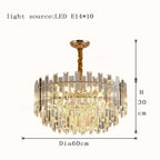 Liora Rund LED-lampe med gyllent krystall