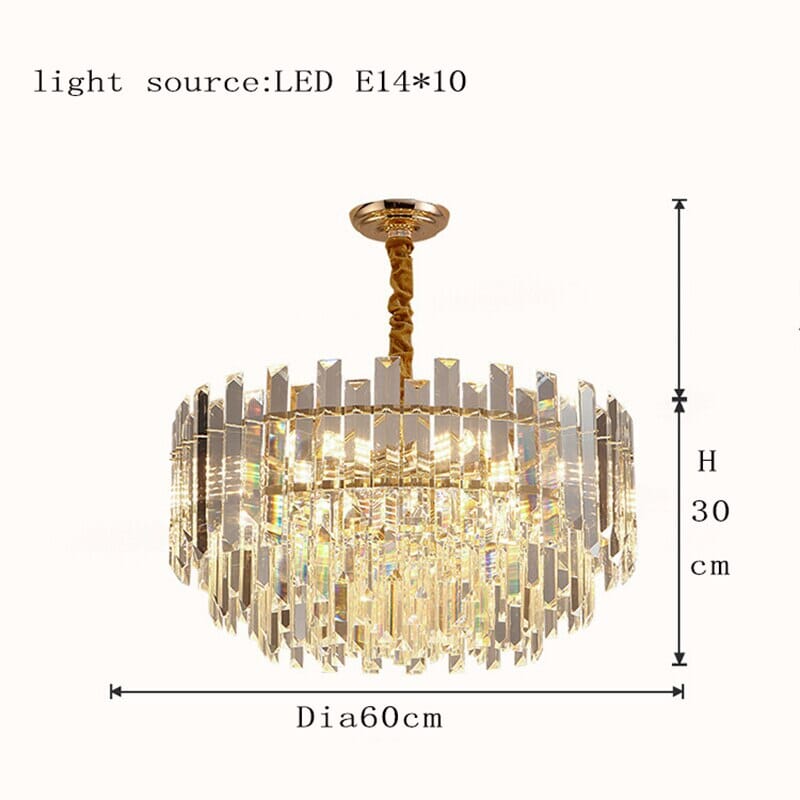 Liora Runde LED-Lampe mit goldenem Kristall