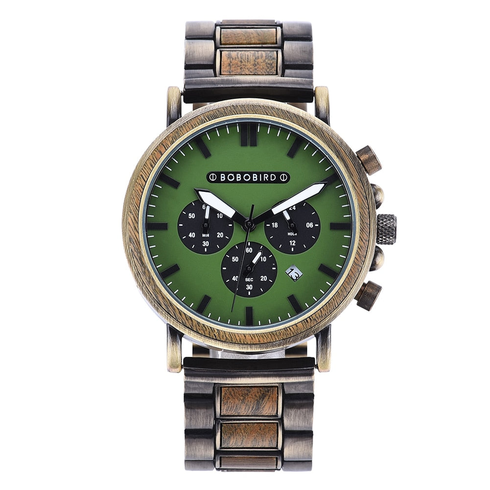 TimberLuxe Houten Horloge 3ATM Met Inclusief Cadeauverpakking Waterbestendig Voor Heren