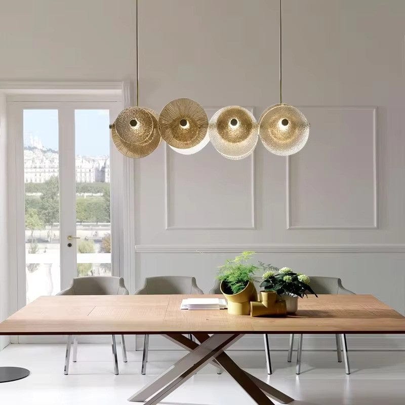 Lampadario circolare in vetro Bellara in oro | Petprovac