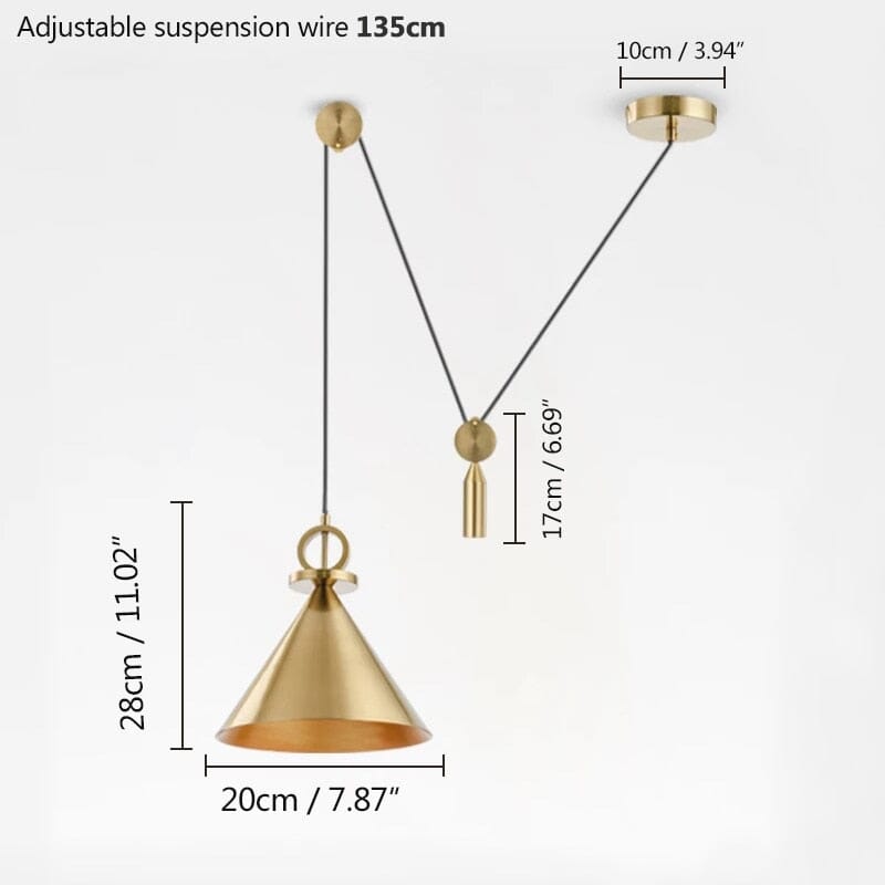 Lampadario a sospensione in oro