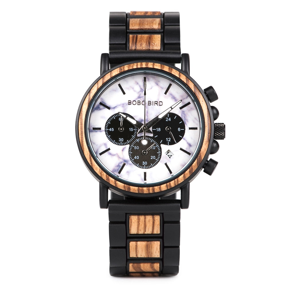 TimberLuxe Houten Horloge 3ATM Met Inclusief Cadeauverpakking Waterbestendig Voor Heren