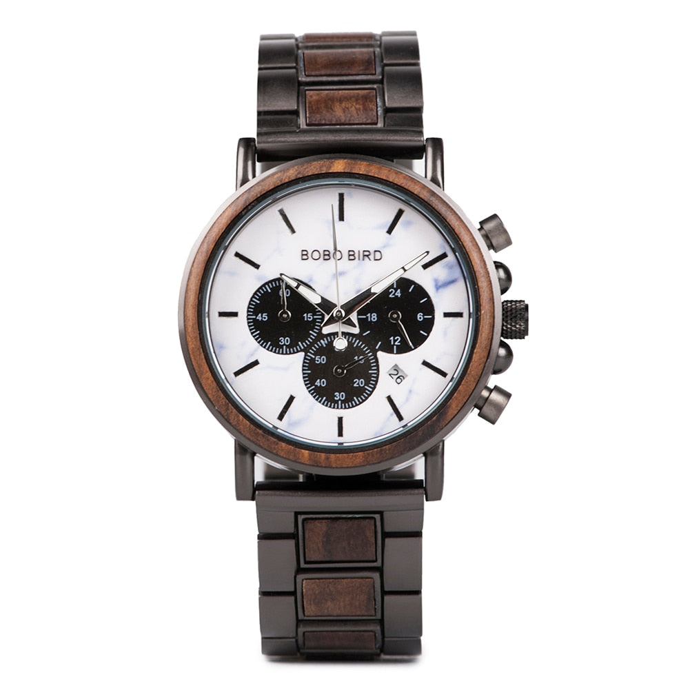 TimberLuxe Houten Horloge 3ATM Met Inclusief Cadeauverpakking Waterbestendig Voor Heren