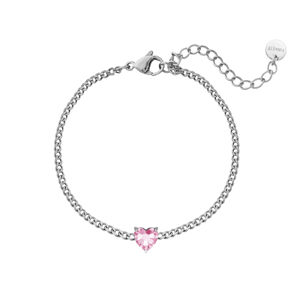 Braccialetto con Pietra di Nascita a Forma di Cuore Gioiello Regalo Significativo per Lei